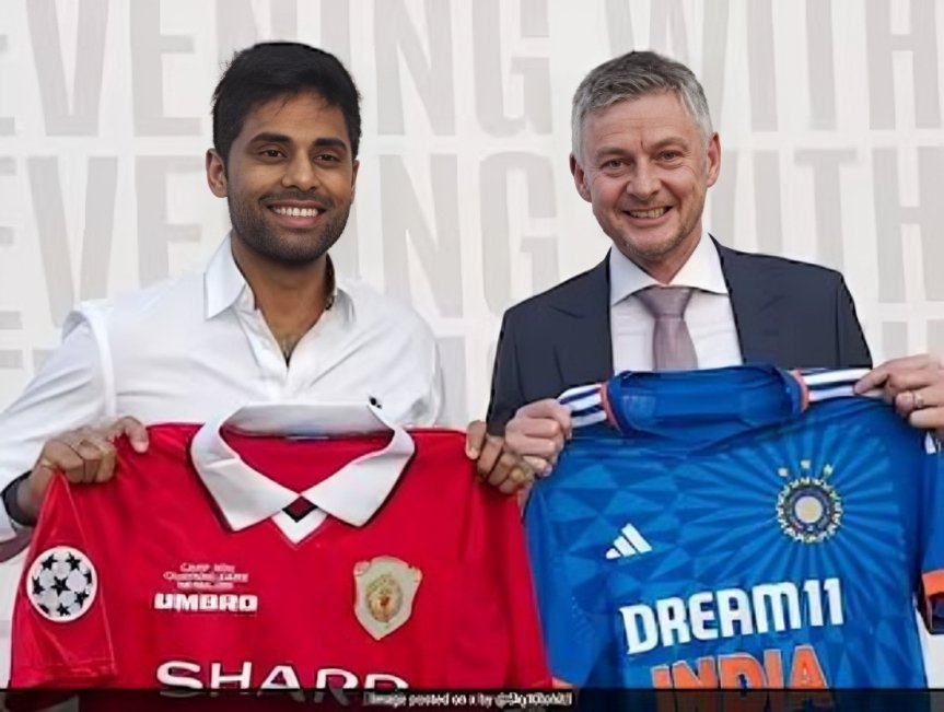 Ole Gunnar Solskjaer, a legend of Manchester United, meets Suryakumar Yadav