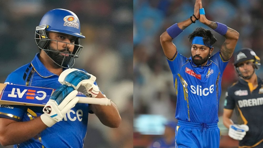 MI Camp Split Up? Report: Hardik Pandya arrives to bat as Rohit Sharma and Suryakumar Yadav depart.